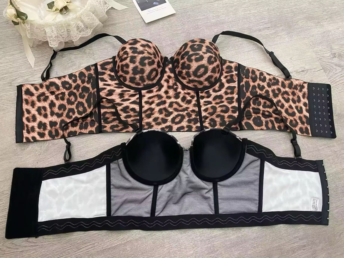 Pack Of 2 Plus Size Luxe Leopard Satin Corset Bra – Bold, Beautiful & Fierce
